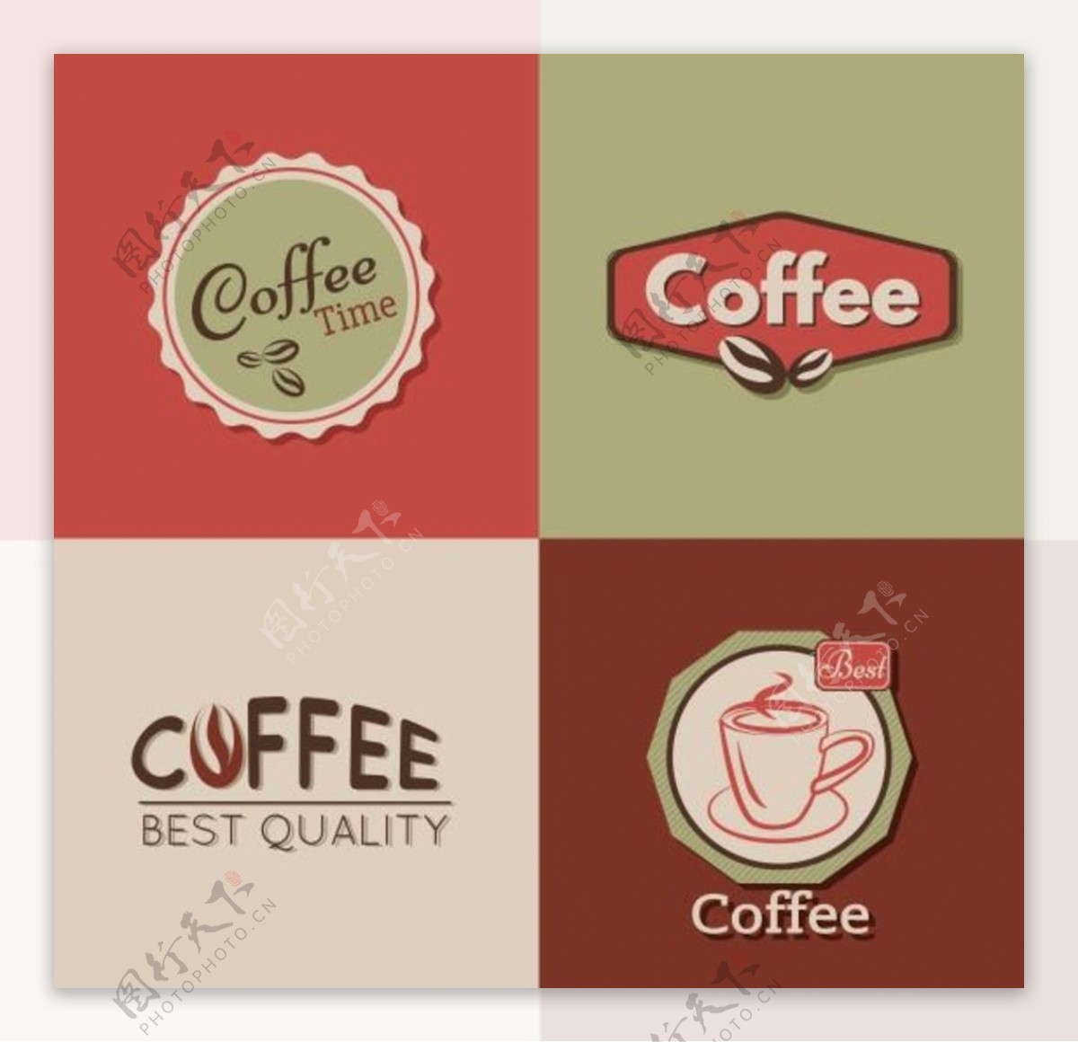 时尚咖啡元素图标