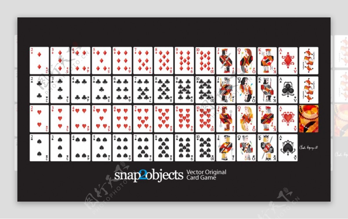 创意扑克卡片矢量素材