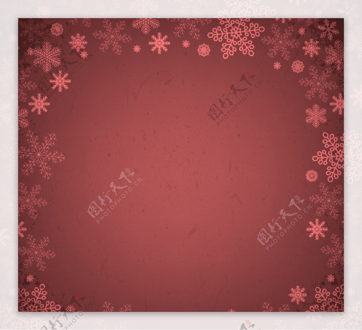 暗红色雪花边框背景矢量素材