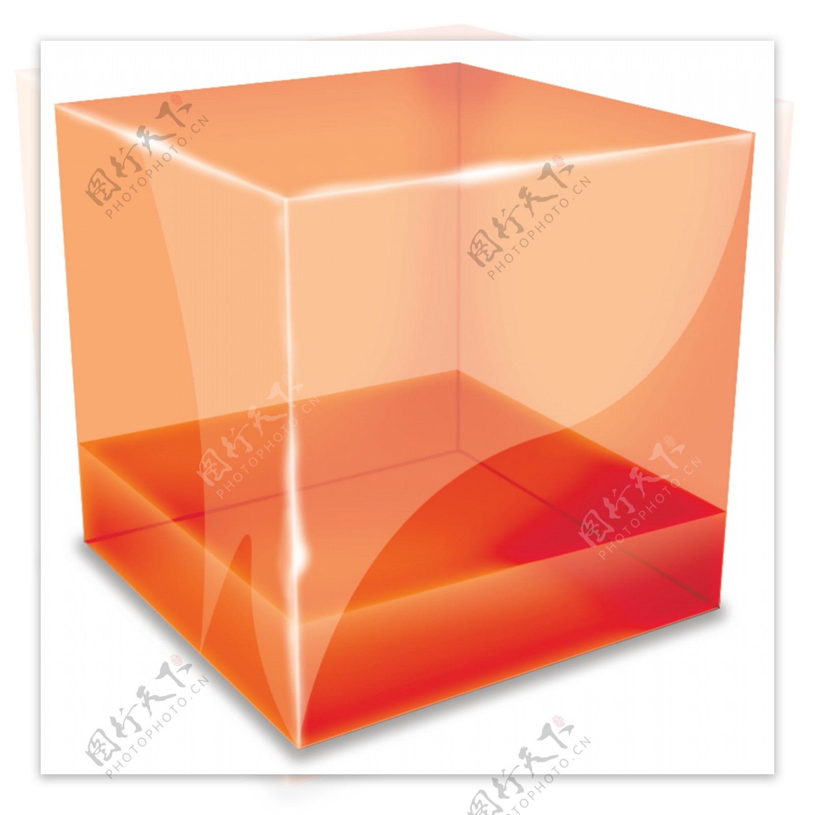 3d玻璃立方体包装