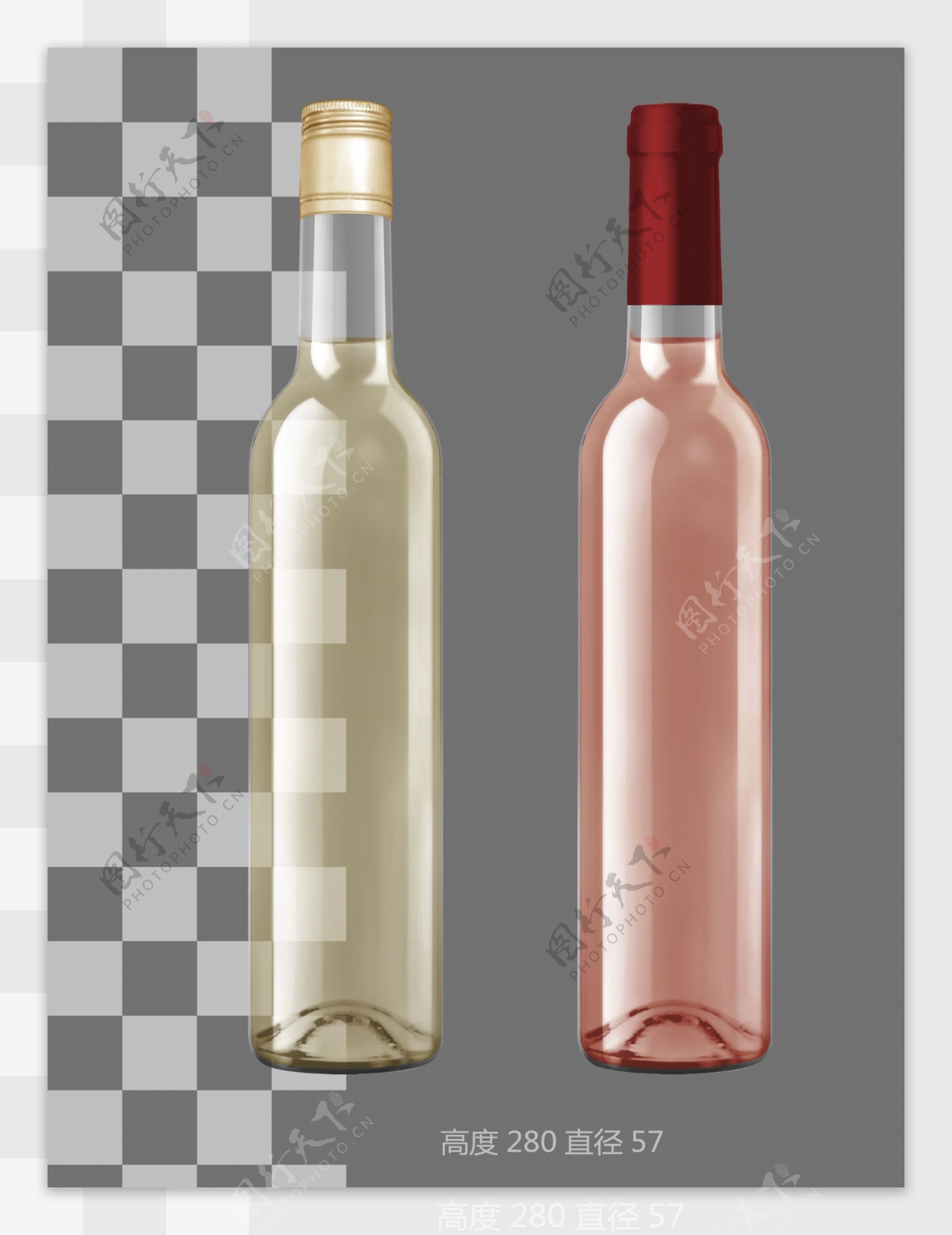 透明红酒375白瓶