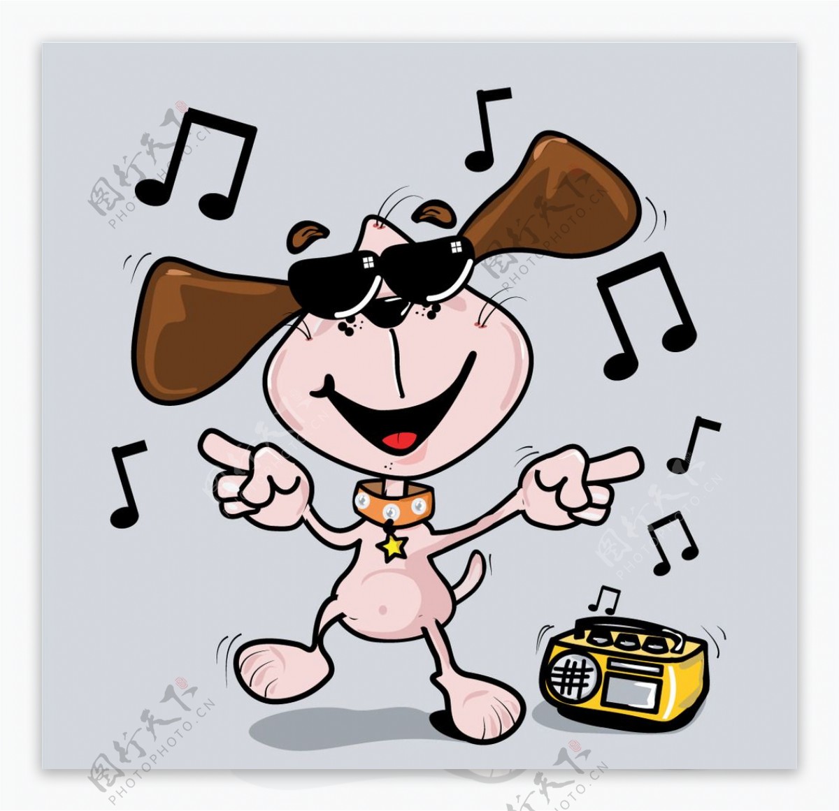 玩音乐的卡通狗狗音乐
