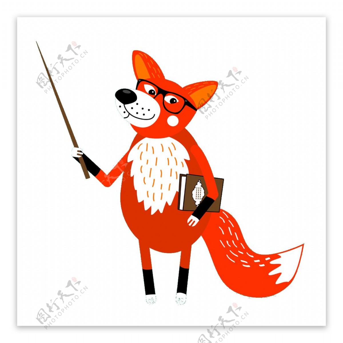 橙色狐狸老师素材
