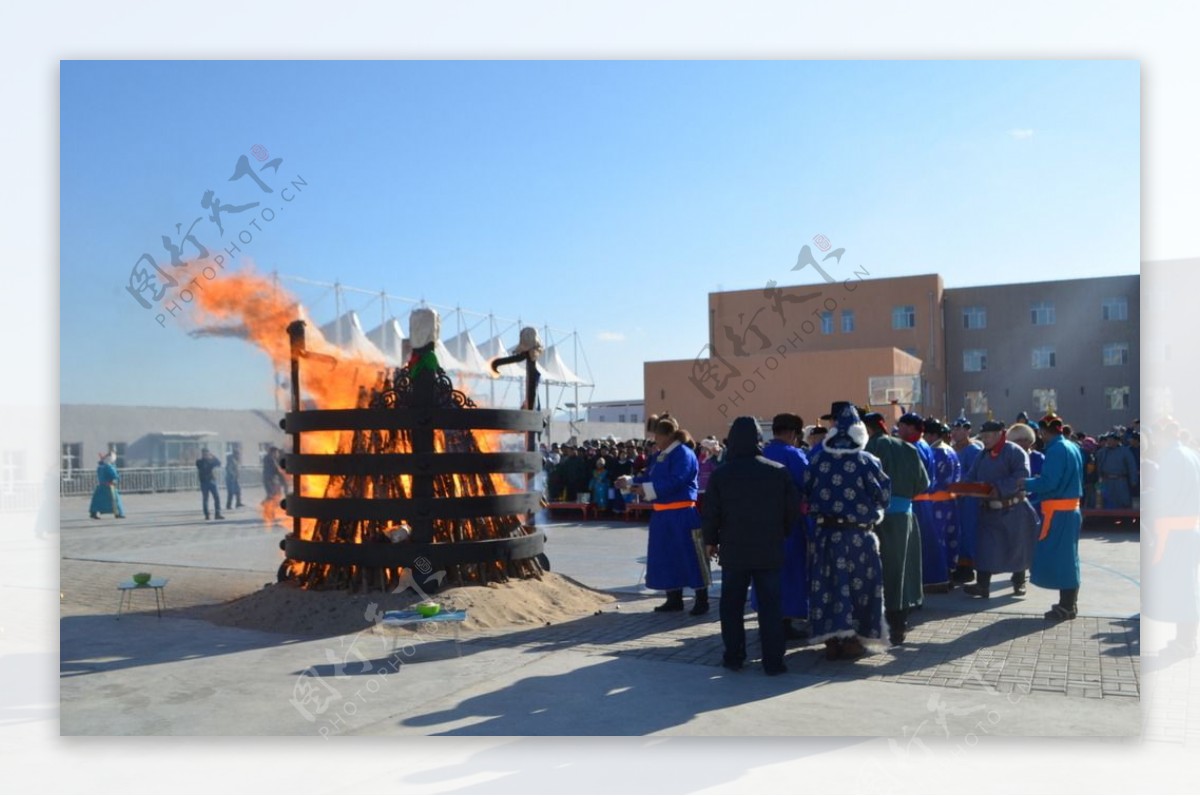 巴林右旗大板镇祭火仪式
