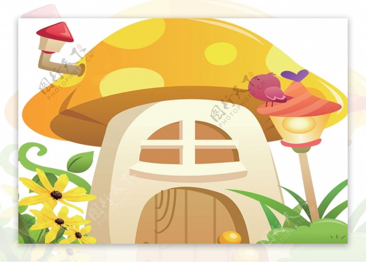 卡通蘑菇小屋信箱