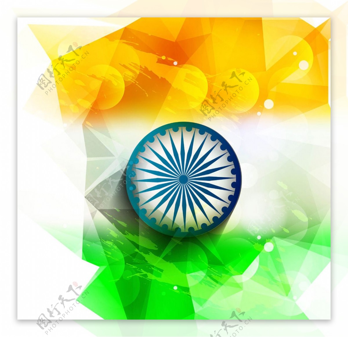 多边形的印度国旗背景