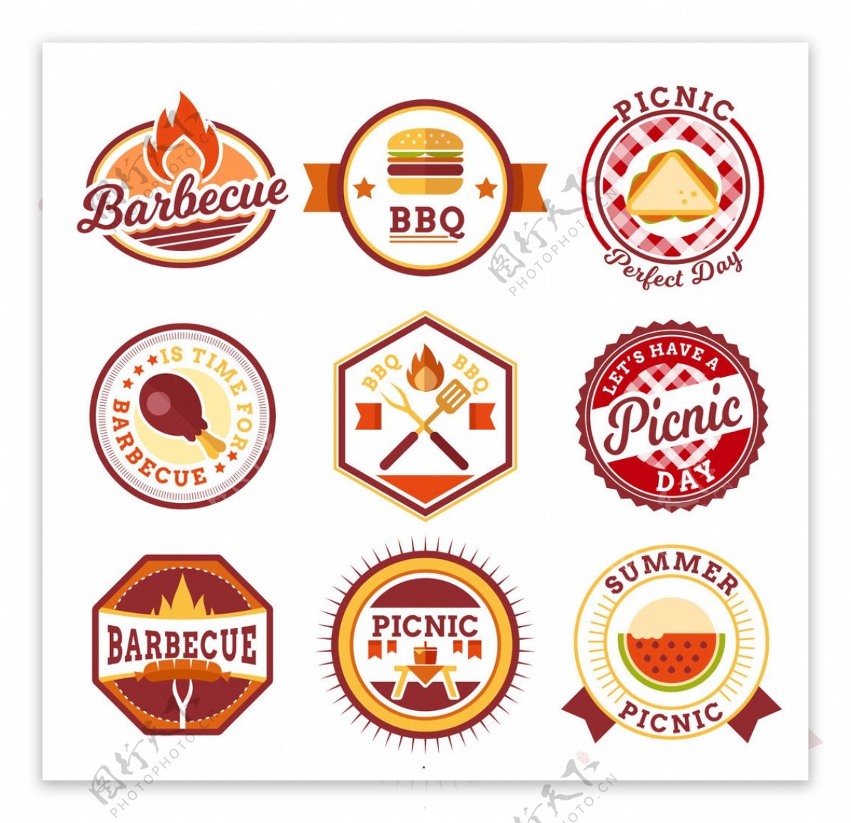 野餐和烧烤徽章