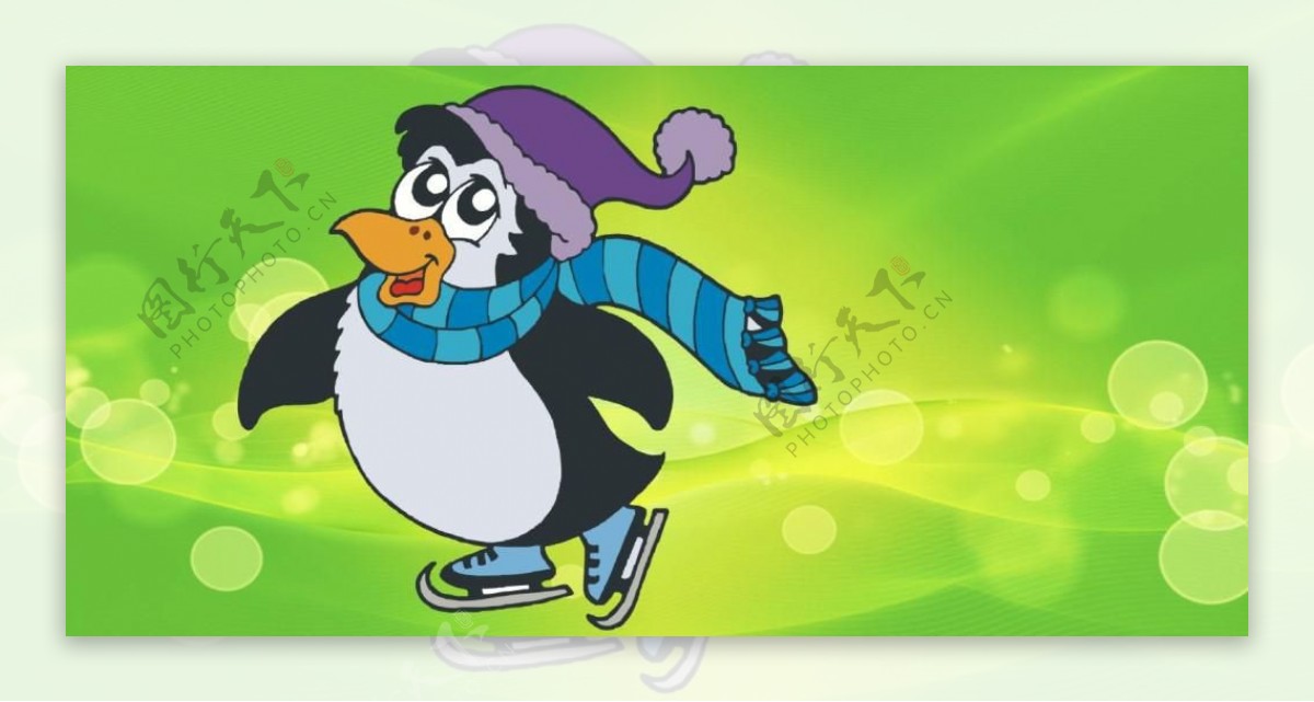 企鹅溜冰宣传活动模板源文件设计