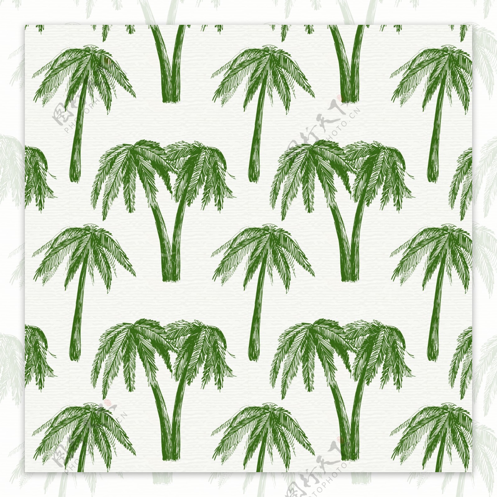 绿色的棕榈树图案