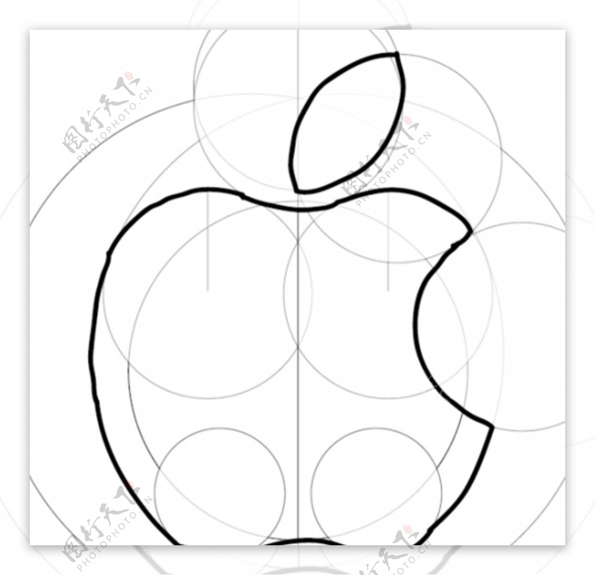 苹果Logo在AI中的精确画法