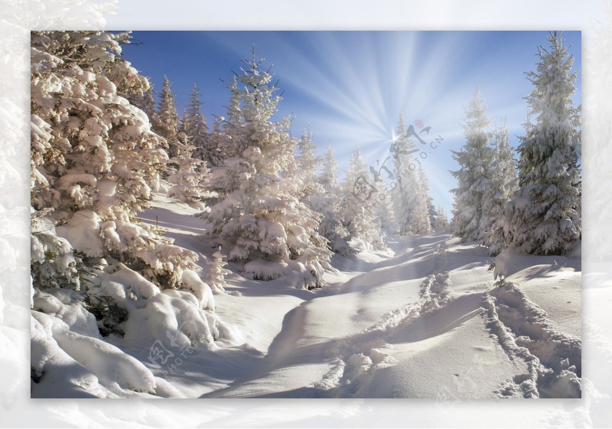 高清雪山风景图片素材下载