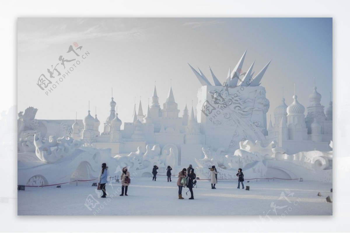 高清大型雪雕城堡