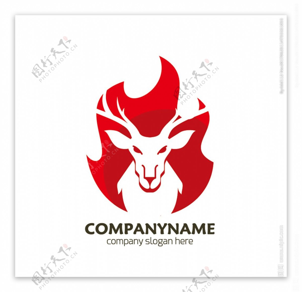 红色抽象羚羊logo矢量素材