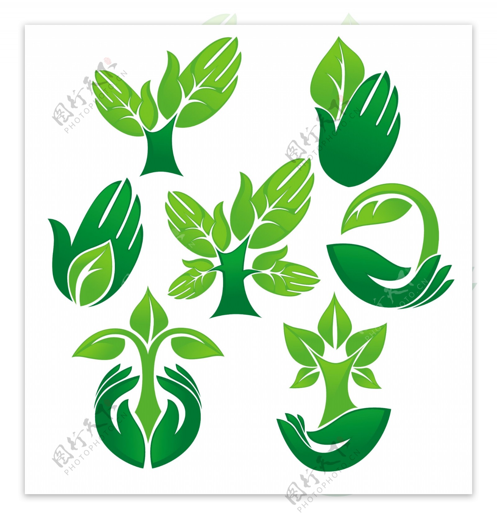绿色环保手心logo