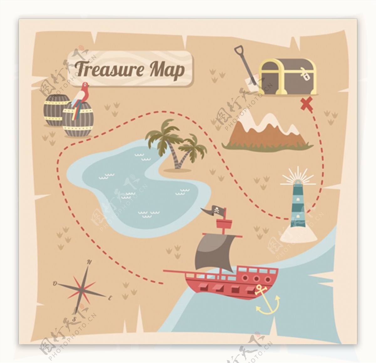 海盗宝藏地形图