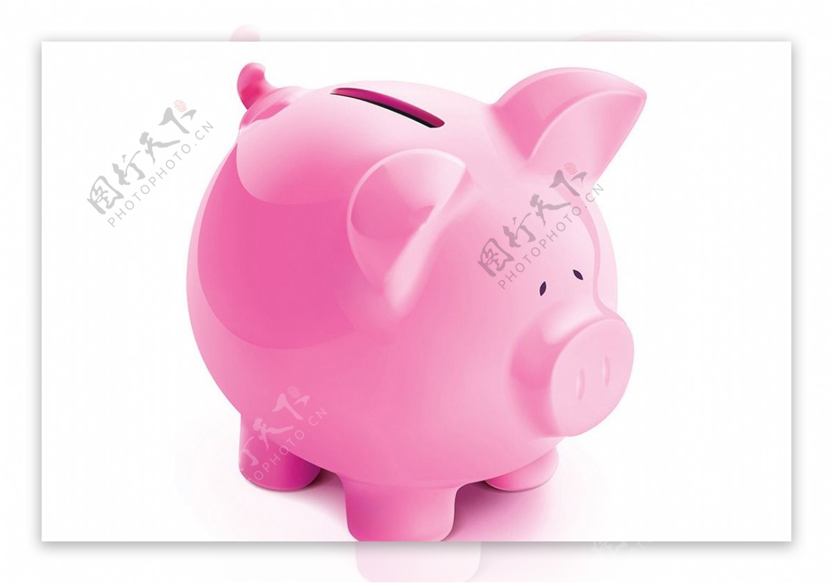 粉红色小猪存钱罐矢量