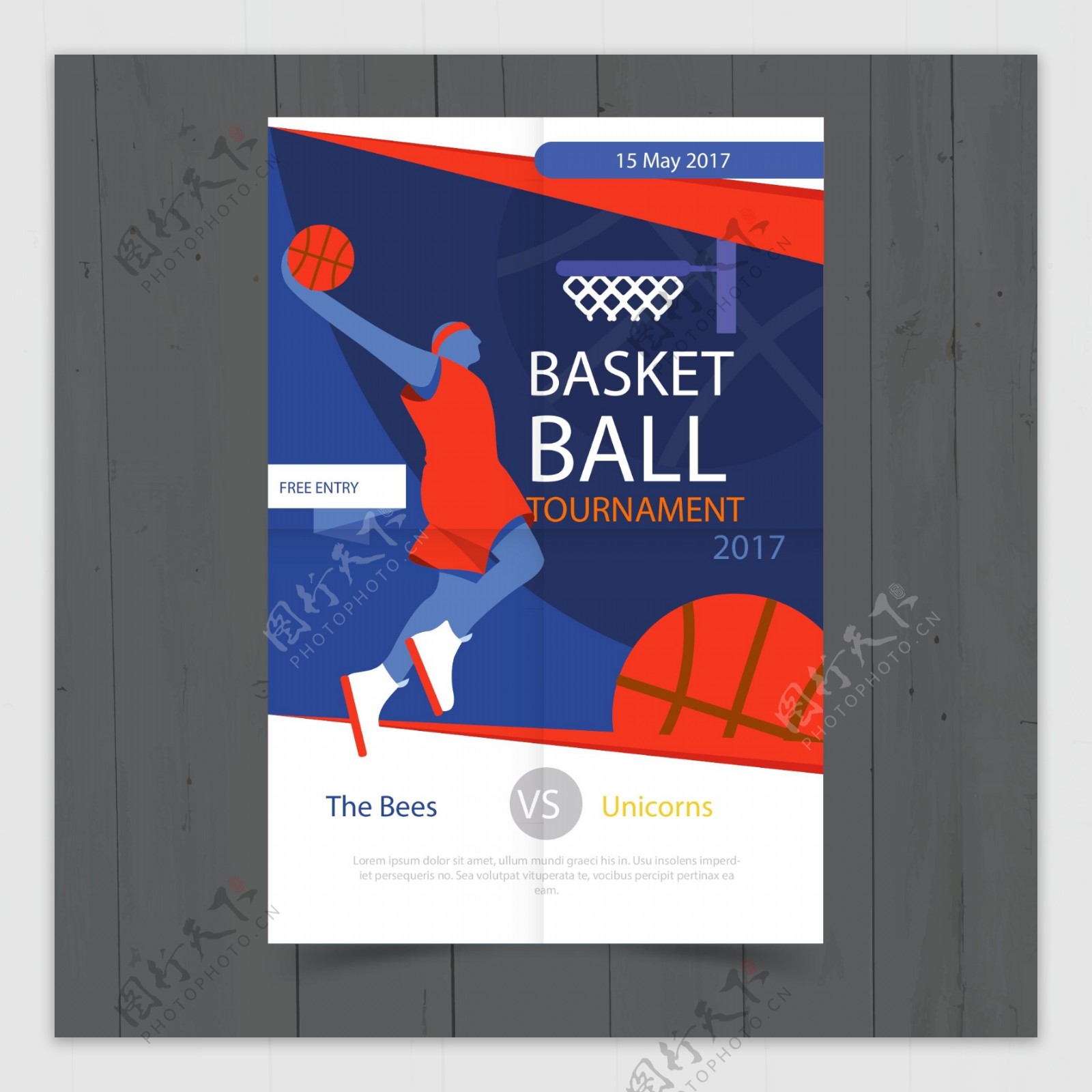扣篮篮球比赛培训俱乐部海报
