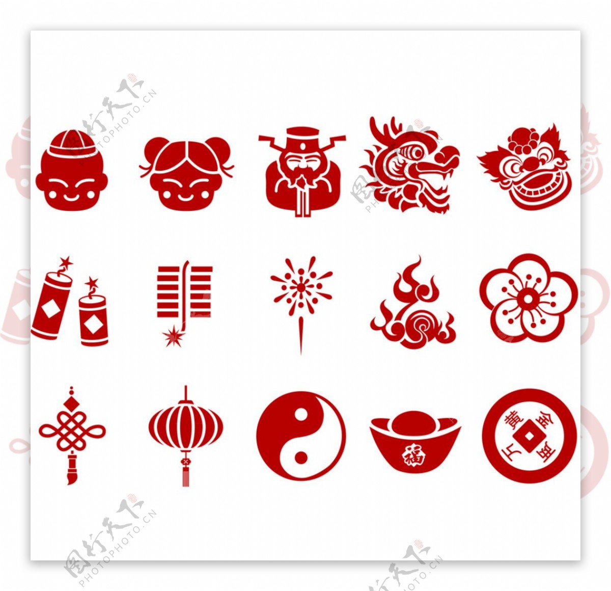 中国春节元素图标
