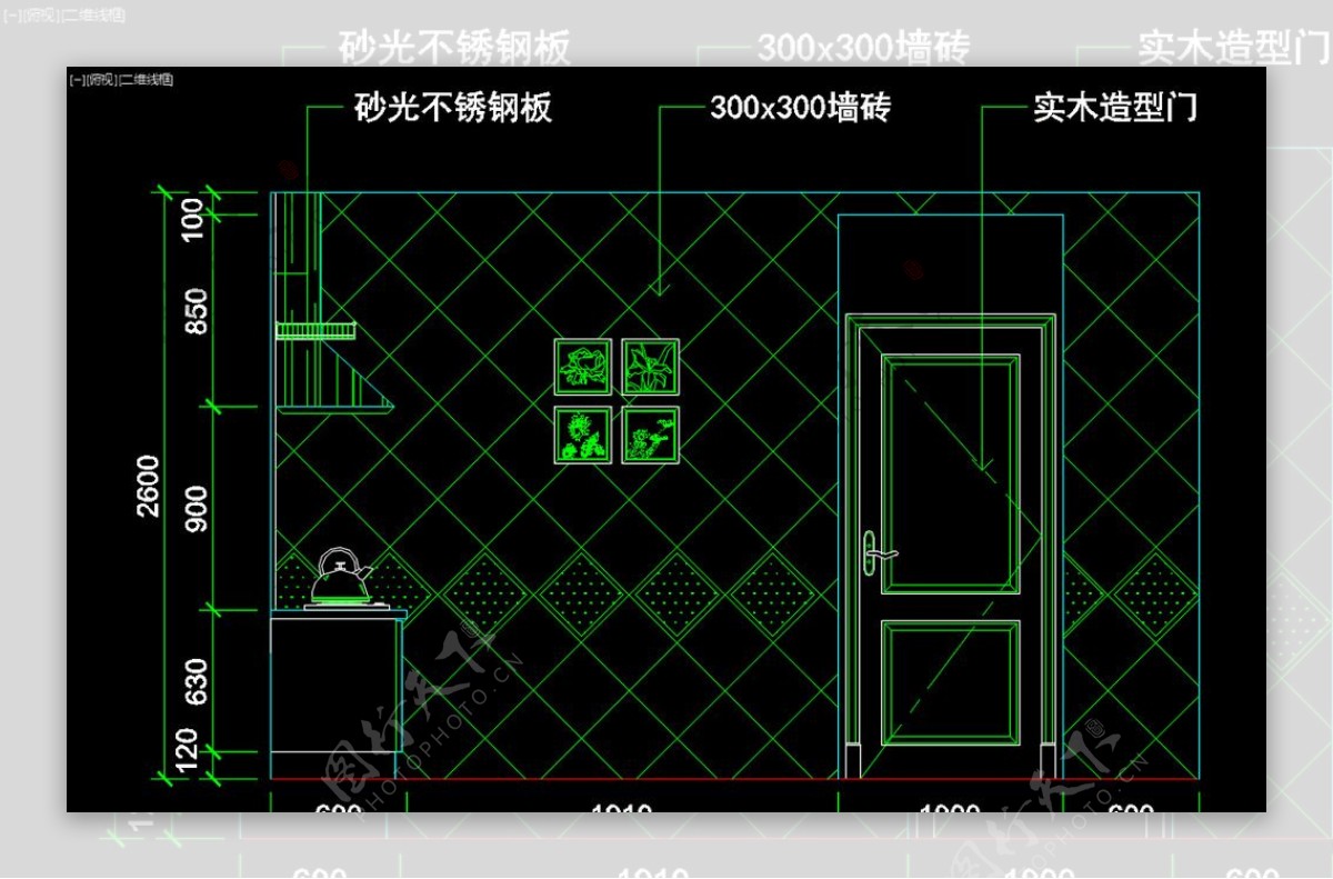 室内图块厨房立剖面