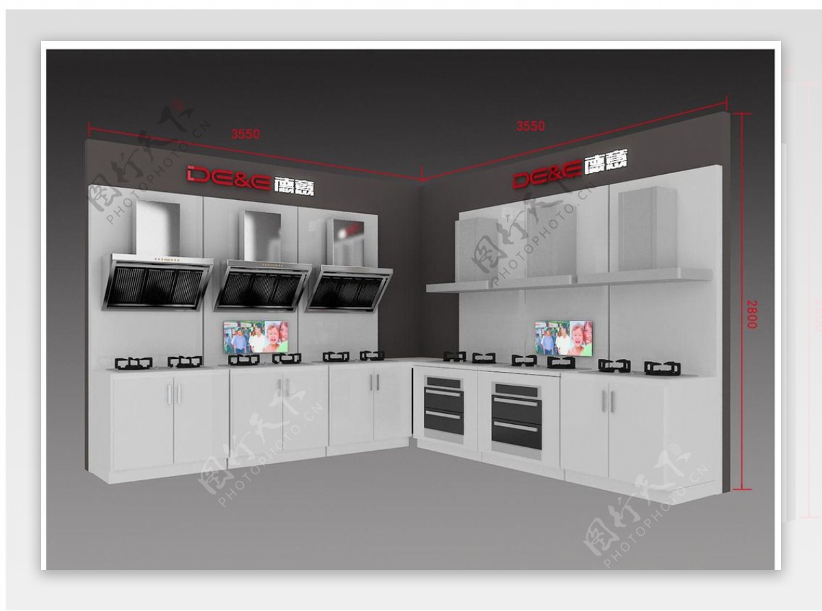 德意厨房电器展柜