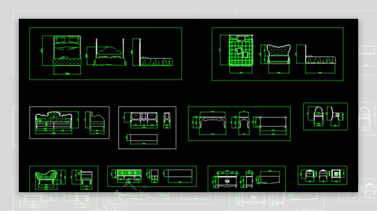 欧式家具CAD图库