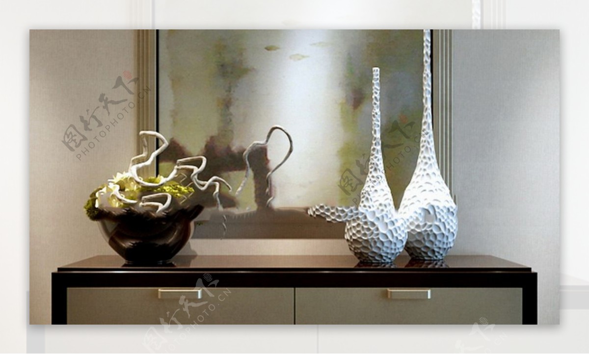 瓷器艺术花瓶模型