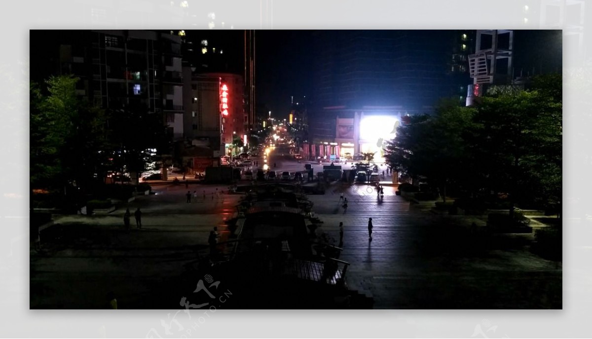 城市马路夜景延时摄影