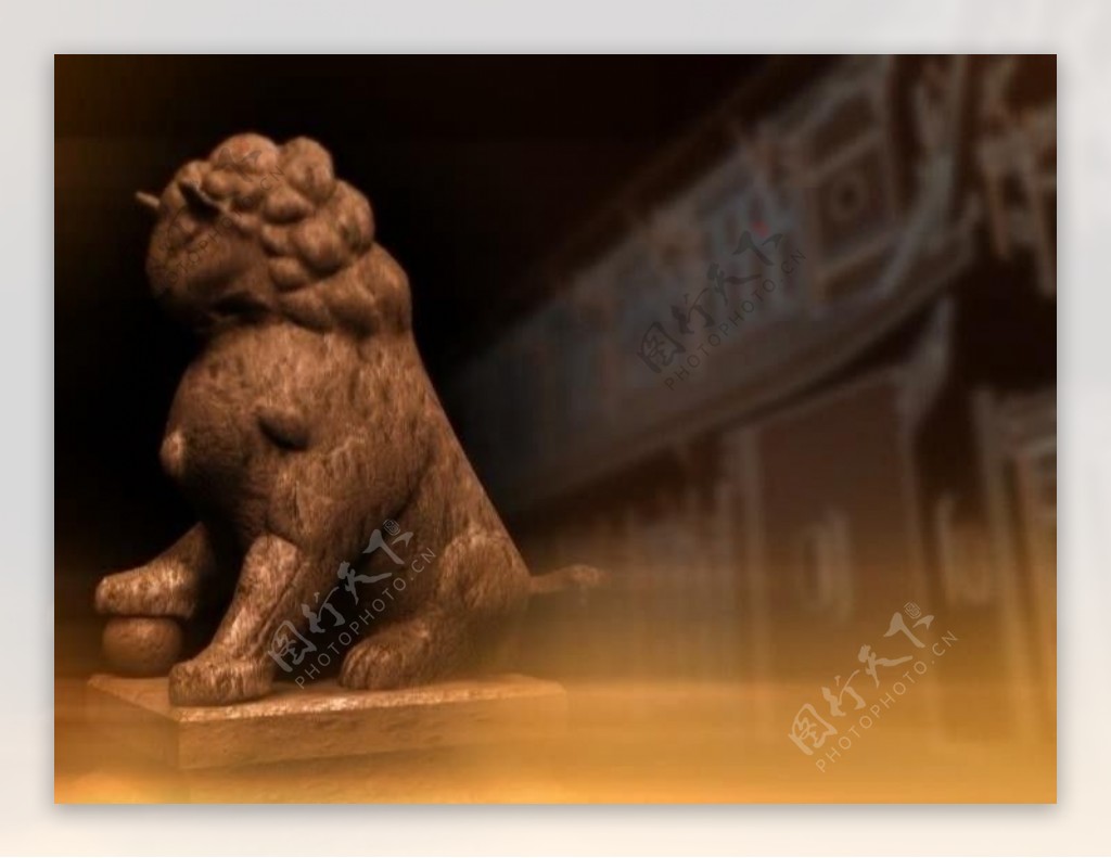 中国风中国雄狮元素影视背景素材