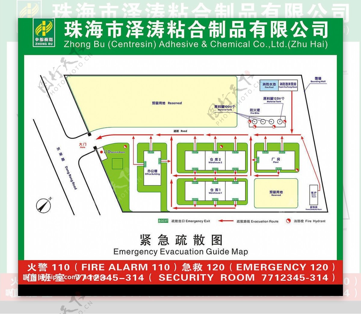 矢量紧急疏散标识图