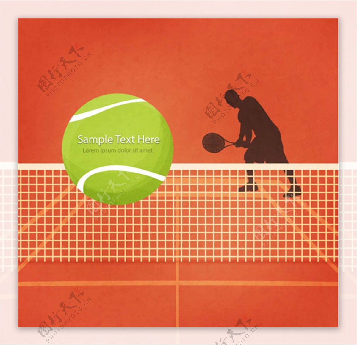 网球比赛运动员轮廓海报