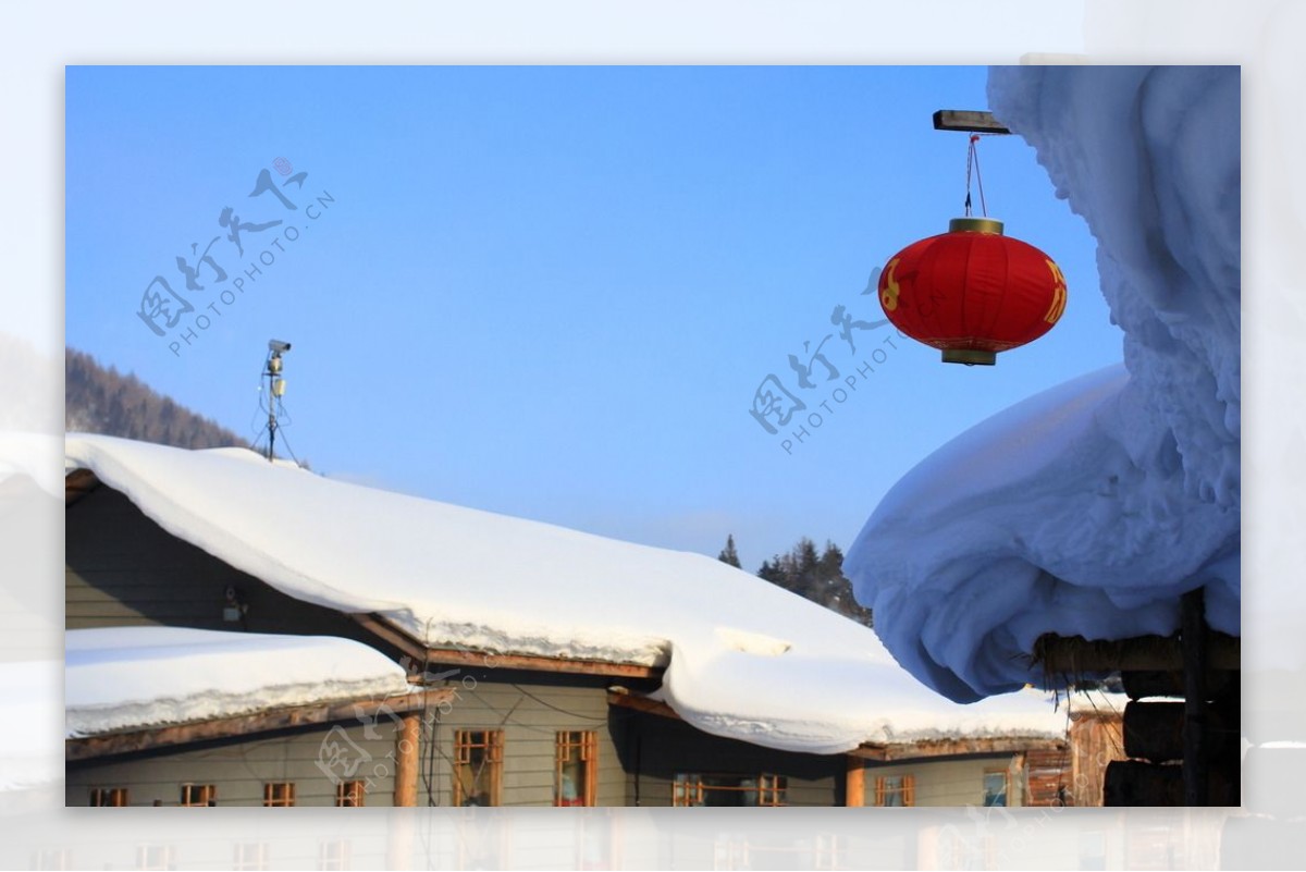 中国雪乡屋顶