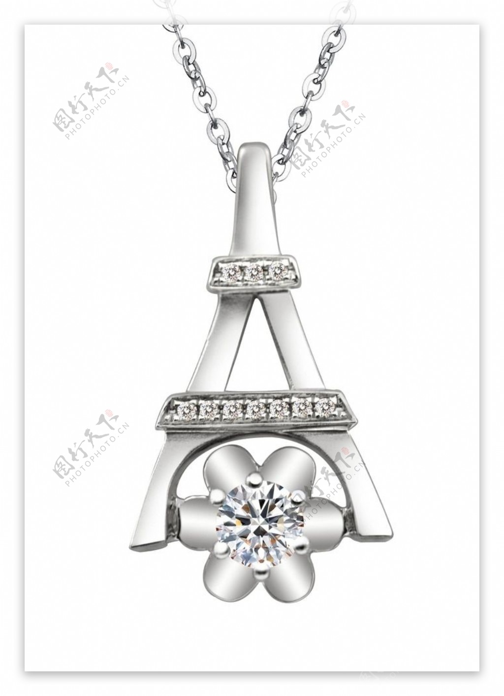 巴黎铁塔钻石吊坠