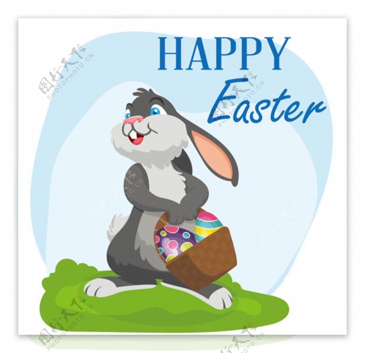 复活节卡通兔子彩蛋海报