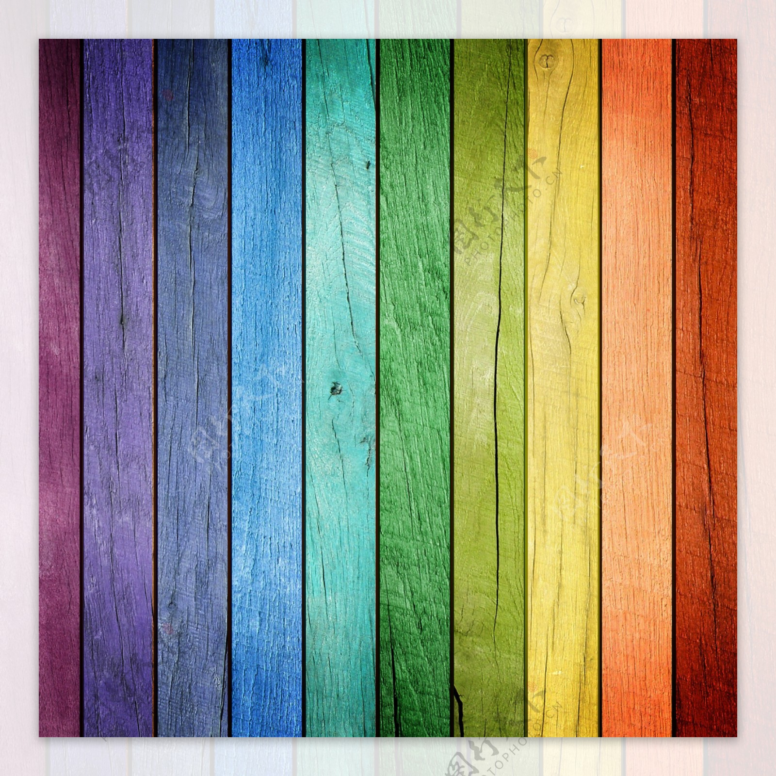 彩虹色木板图