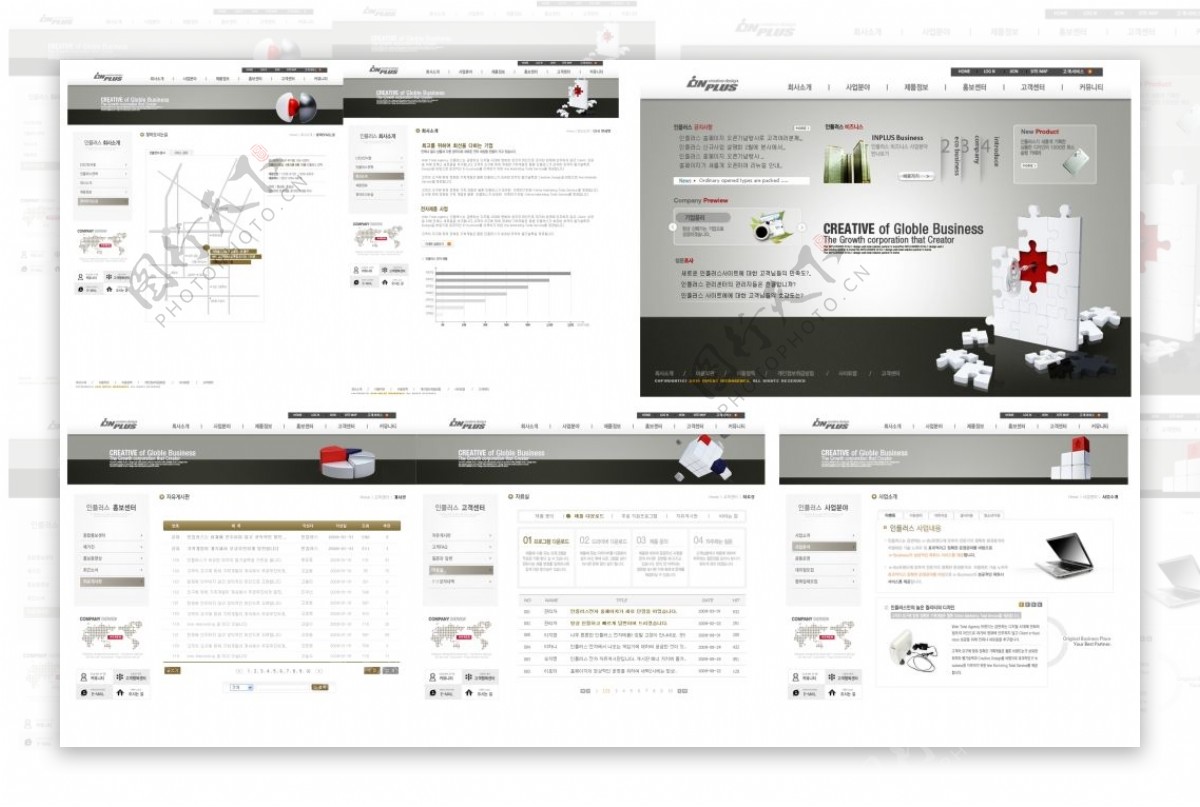 银灰色商务的展示型网站模板