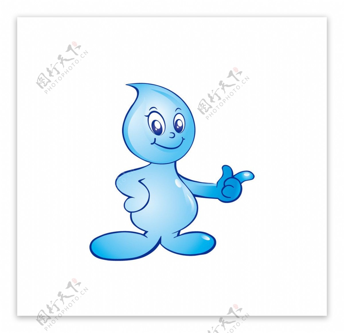 矢量卡通水滴小人