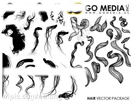 GoMedia出品矢量素材女性头发系列