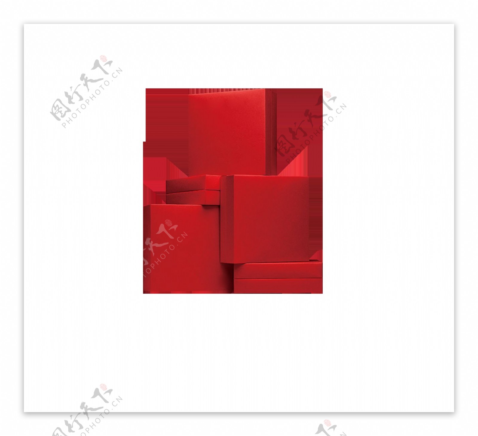 手绘红色礼盒元素