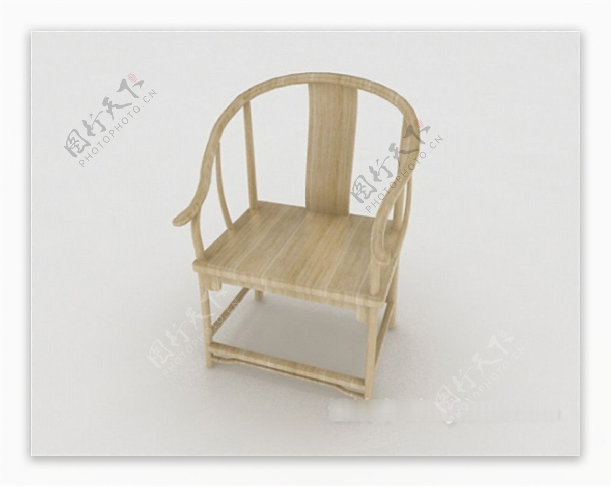 中式单人椅3D模型