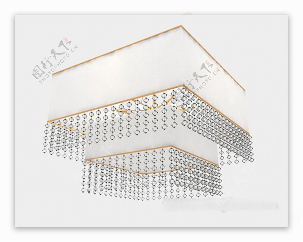 简约个性方形吊灯3d模型下载