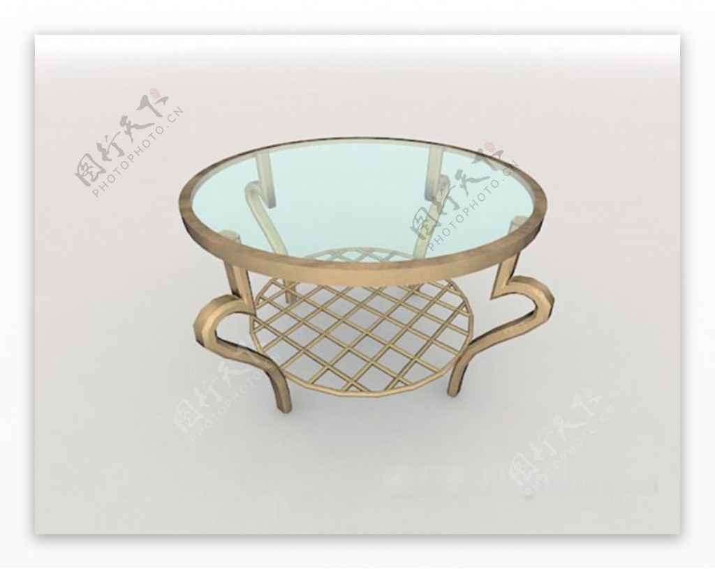 欧式风格玻璃茶几3d模型下载