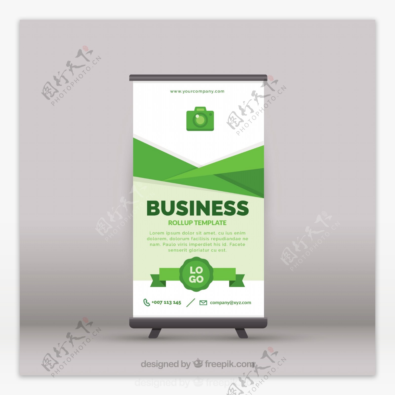 绿色企业商务易拉宝X展架模板
