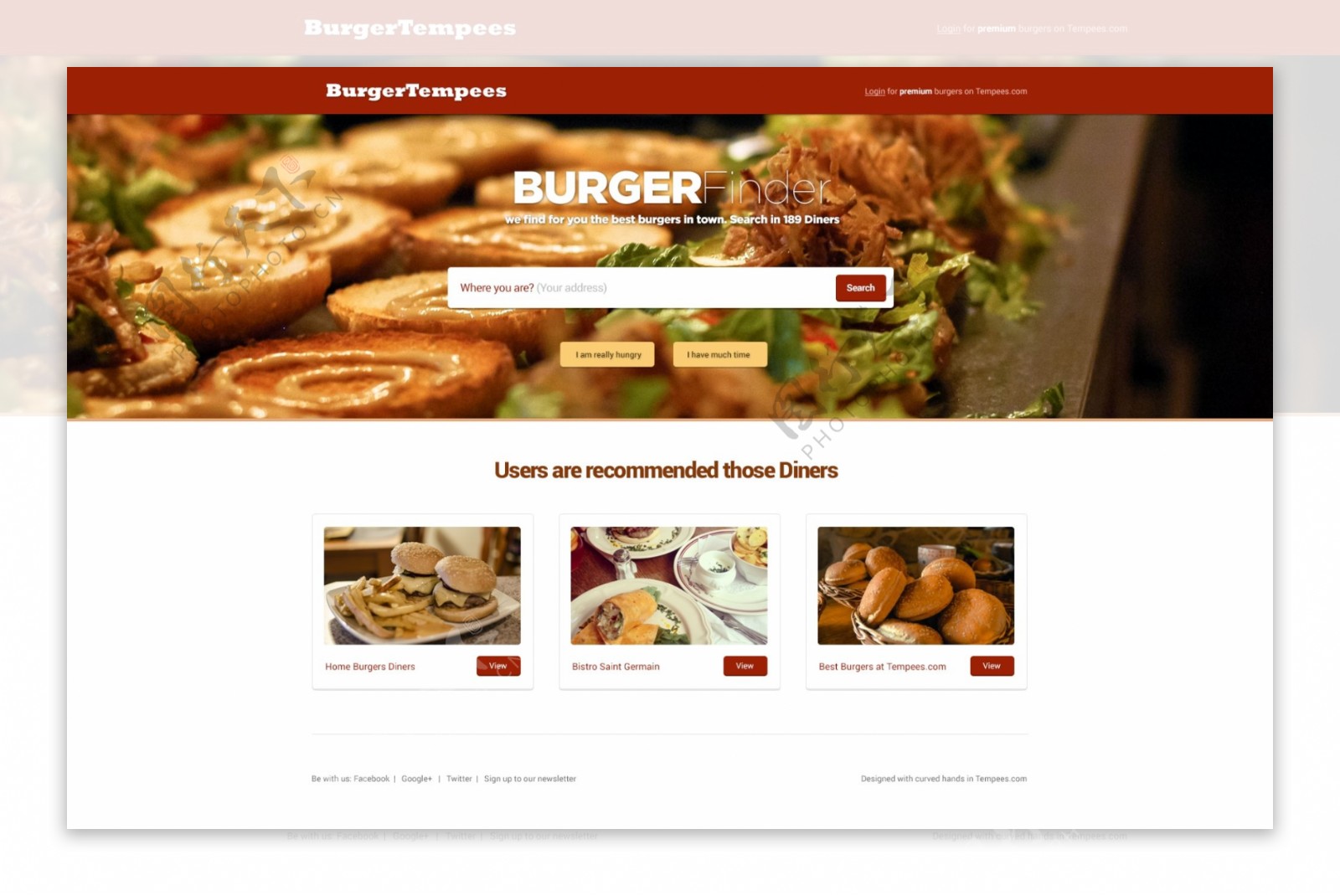 食物网页模板