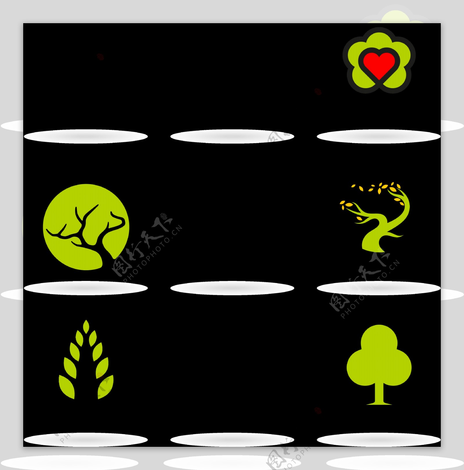 大树抽象logo免抠png透明图层素材