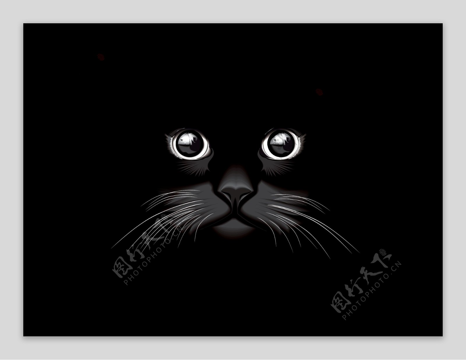 矢量手绘猫咪黑猫插画