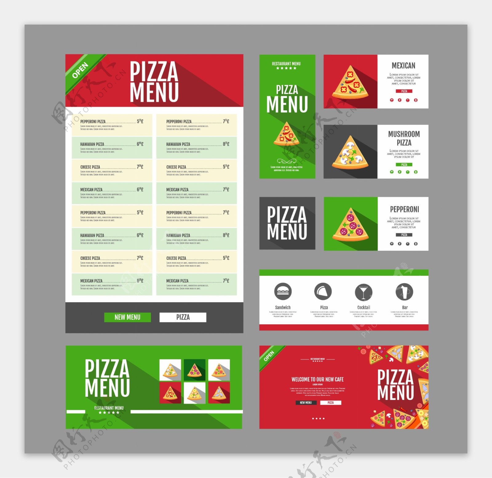 立体披萨菜单