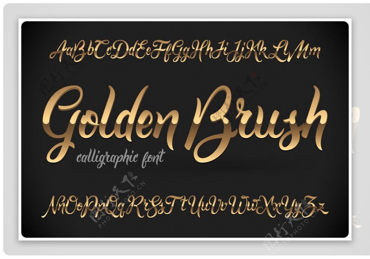 金色质感字母字体图片