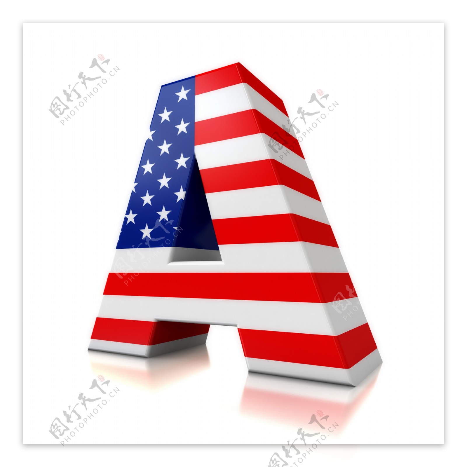 美国国旗图案字母A图片