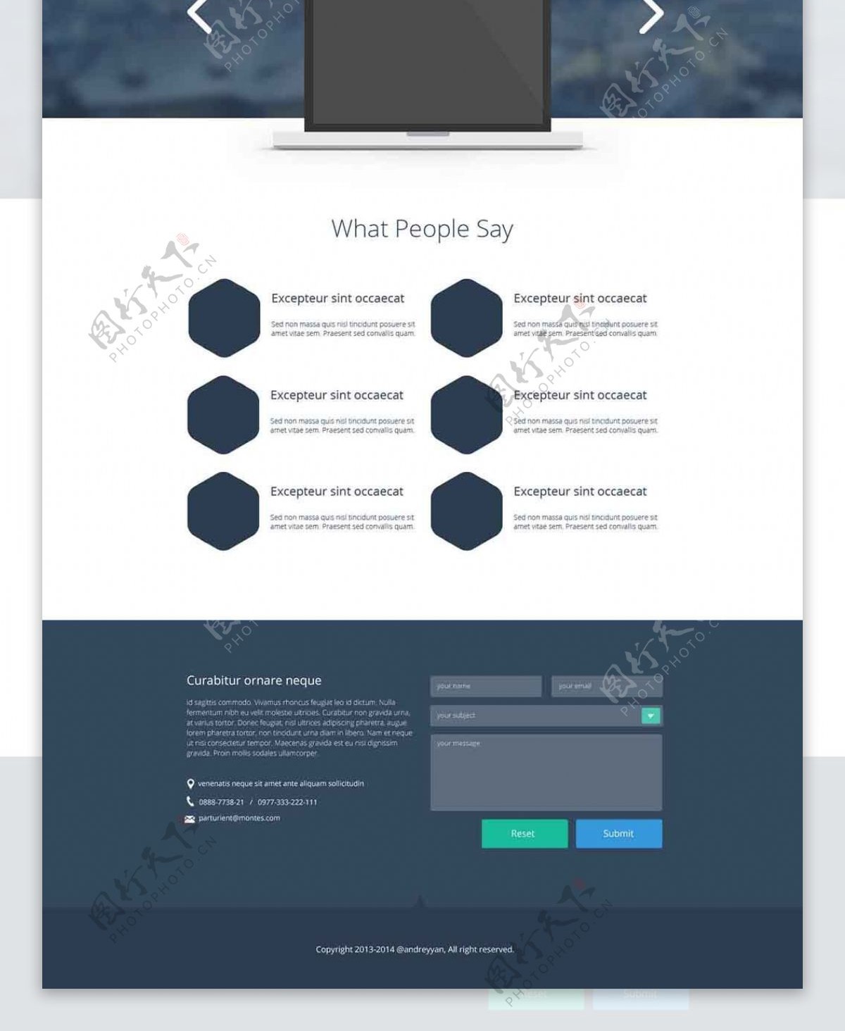 欧式商务公司网站UI设计模版