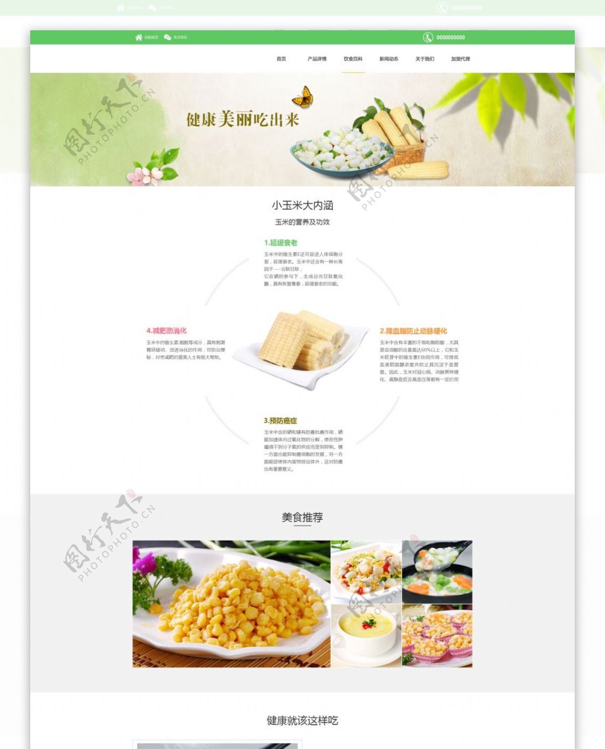 玉米粒网页设计饮食百科